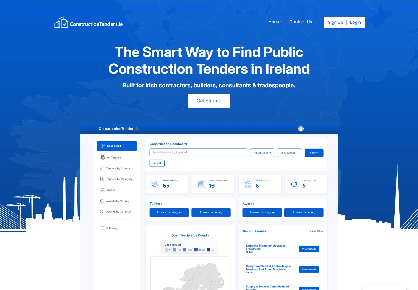 Construction Tenders website by Brandstart