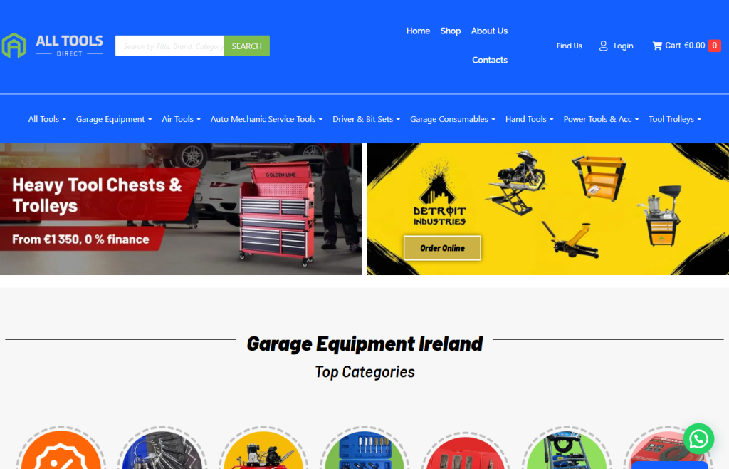 Screenshot of AlltoolsDirect.com website